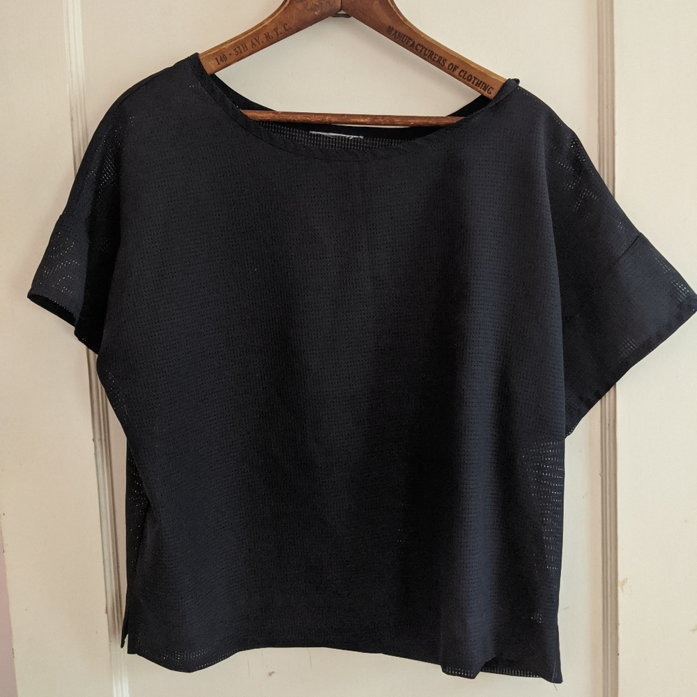 Black mesh top